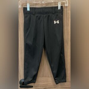 Under Armour Kids Black Elastic Waist Baseball/softball Pants Size YXS